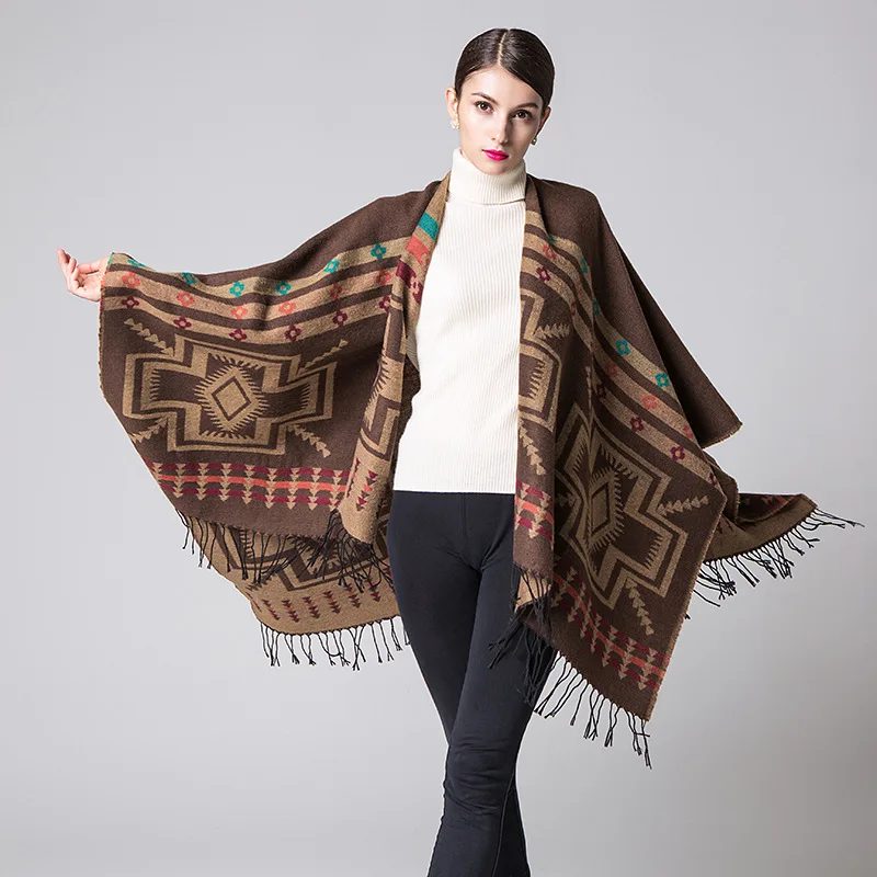 FXAASS новая осенняя/зимняя шаль модное народное пончо женский шарф Роскошные клетчатые кашемировые шарфы теплые пашмины