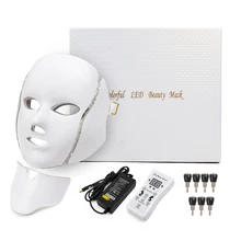 7 Colors Light LED Facial Mask With Neck Skin Rejuvenation Face Care Treatment Beauty Anti Acne Therapy Photon Whitening PDT