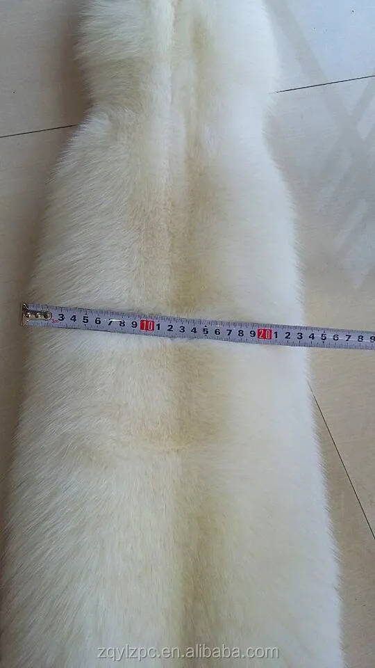 Дубления оригинальный белый меха лисы кожи для одежды воротник с чистого цвета