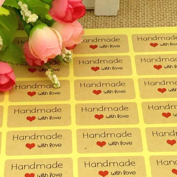 

5000 Pcs Thank You Love Self Adhesive Stickers Kraft Label and kraft sticker For Diy Hand Made Gift Cake Candy Paper Tags