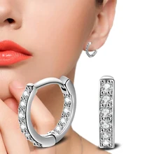 Ювелирное изделие, серьги-гвоздики, Стерлинговое Серебро 925 пробы, циркон, женские серьги, один циркон, женские серебряные серьги