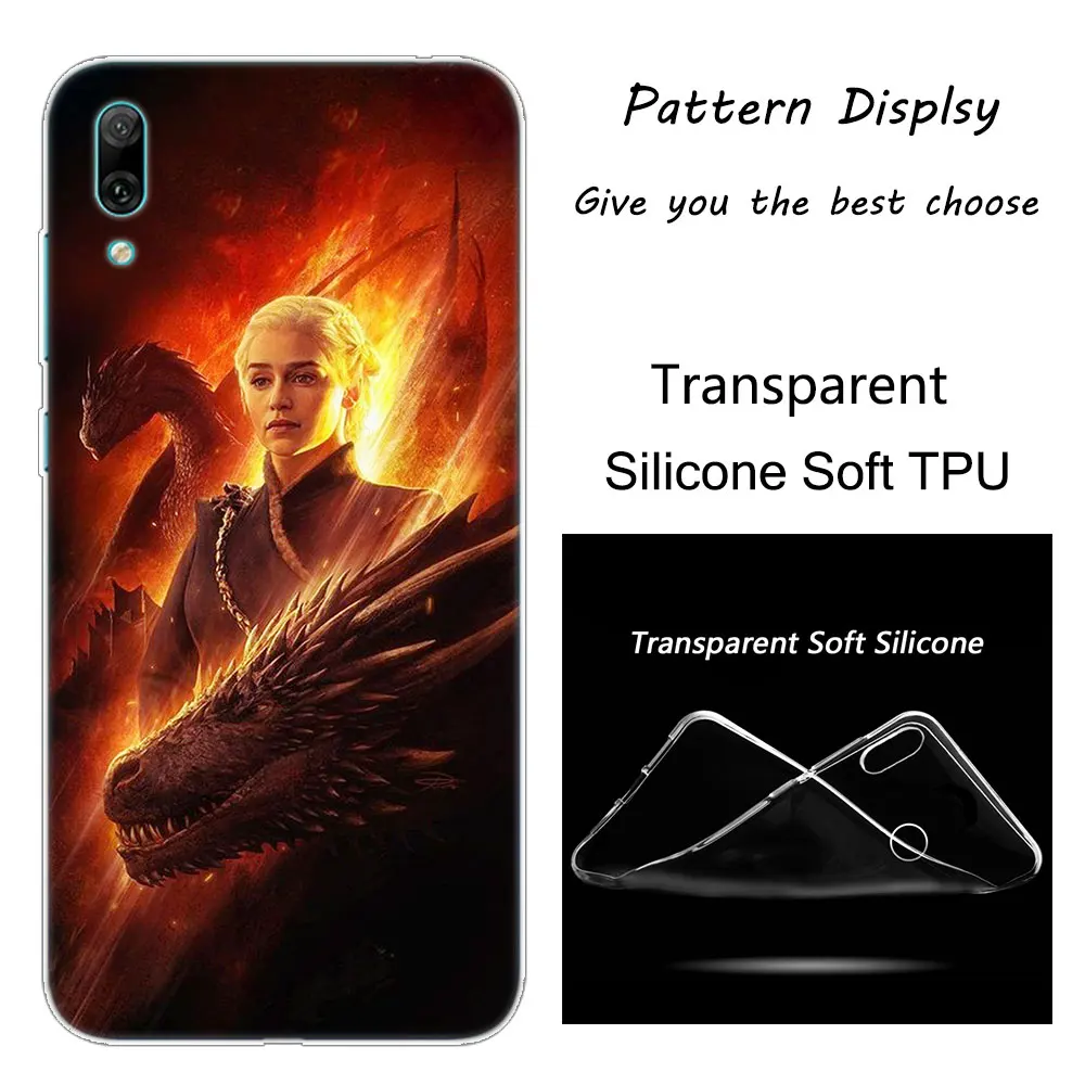 Горячая Распродажа силиконовый чехол для телефона daeneris Targaryen Game of Throne для huawei mate 10 20 Lite Pro Enjoy 9S Y9 Y7 Y6 Y5 Pro