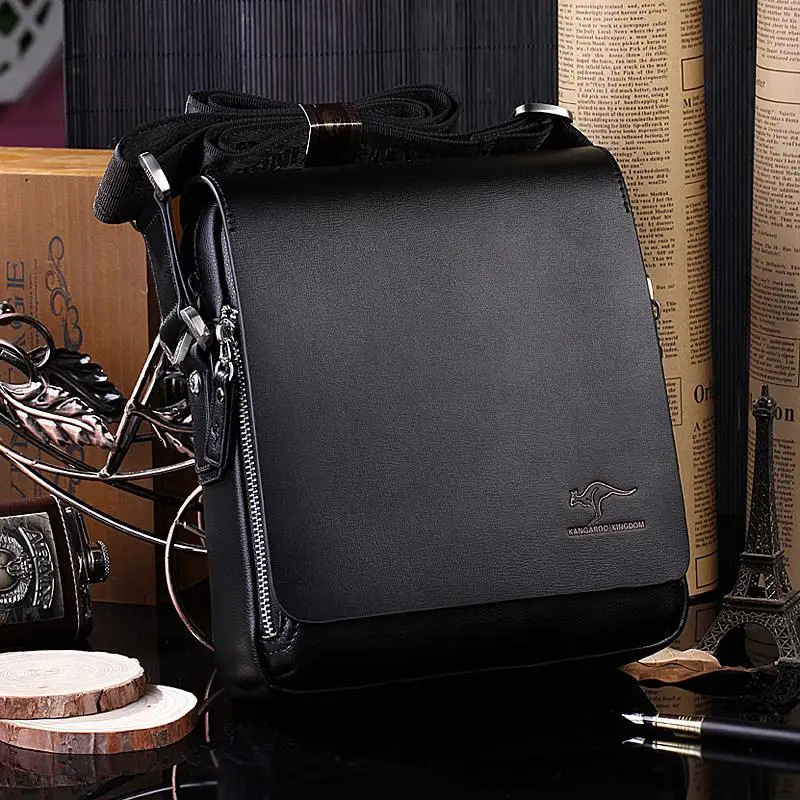 Banabanma Men Handbag New Arrived Brand Kangaroo Men's Messenger Bag Vintage Leather Shoulder Bag Handsome Crossbody Bag ZK50 - Цвет: black