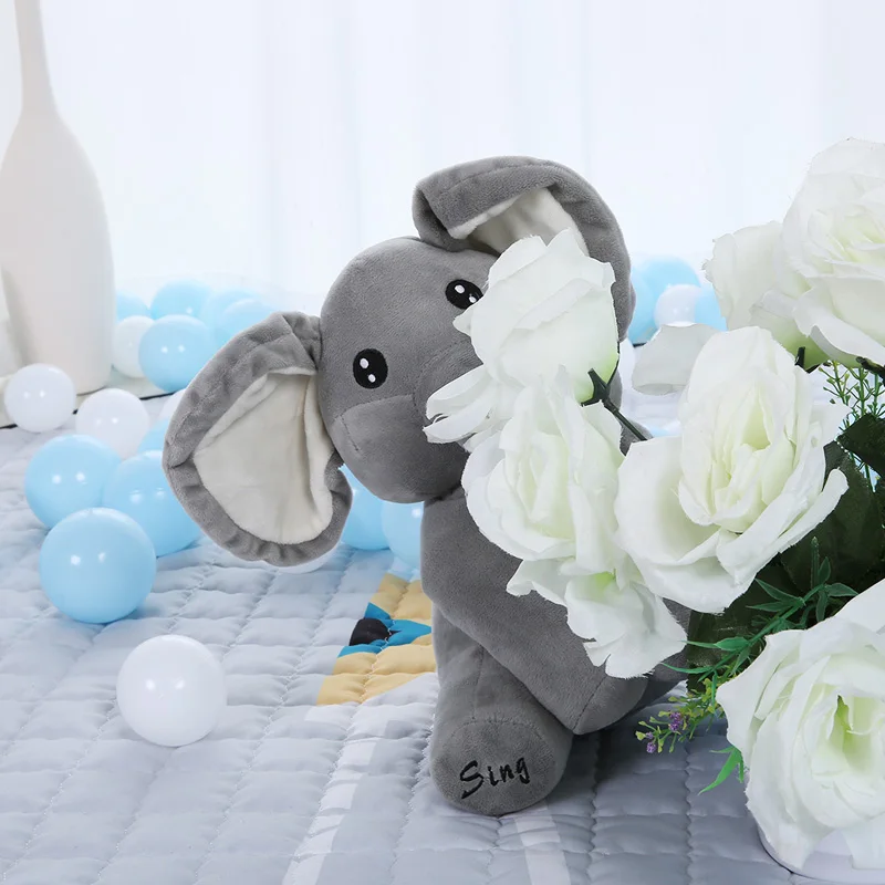

Peek A Boo Elephant Stuffed Animals Sing And Play Plush Doll Musical Educatinal Interactive Kawaii Electronic Plush Toys Gifts