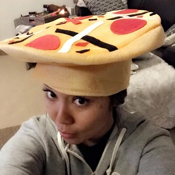 

New Novelty Funny Pizza Hat Crazy Hat Party Costumes Joke Photo Props Kids Toy certain extensibility cloth