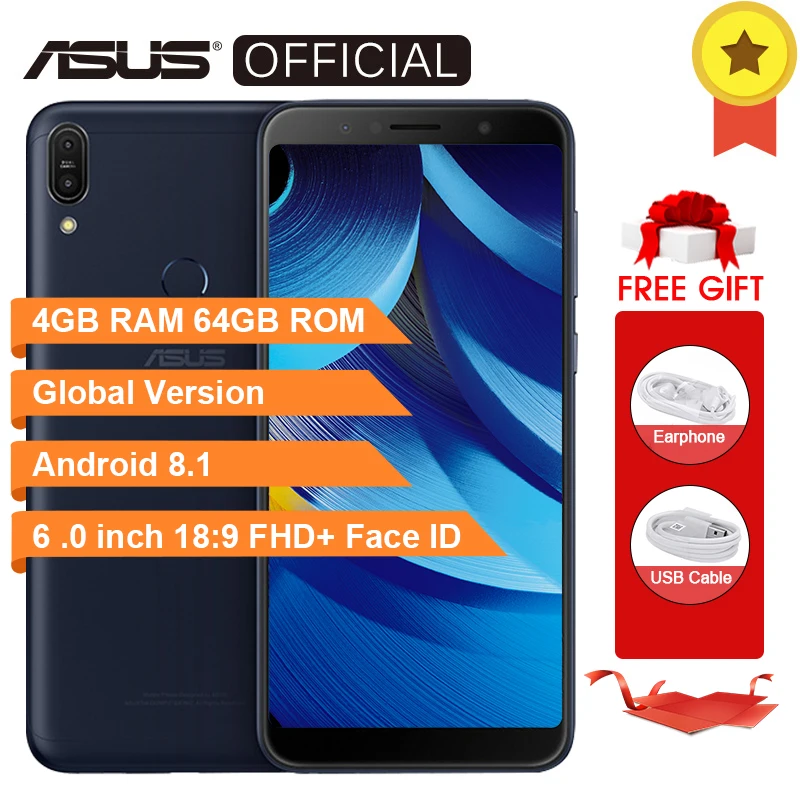 

Asus ZenFone Max Pro (M1) ZB602KL Global Version SnapDragon 636 Android 8.1 4GB 64GB 6 inch 18:9 FHD+ Telephone Face ID 5000mAh