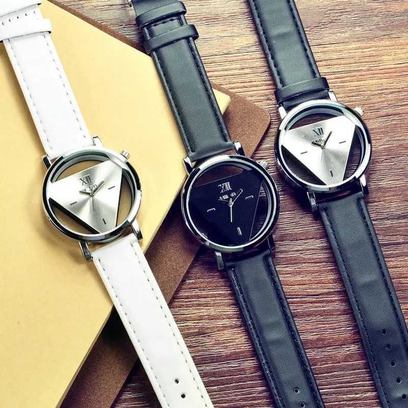 Женские Мужские выдалбливают Ретро дизайн кожаный ремешок Аналоговый сплав кварцевые наручные часы новое поступление женские