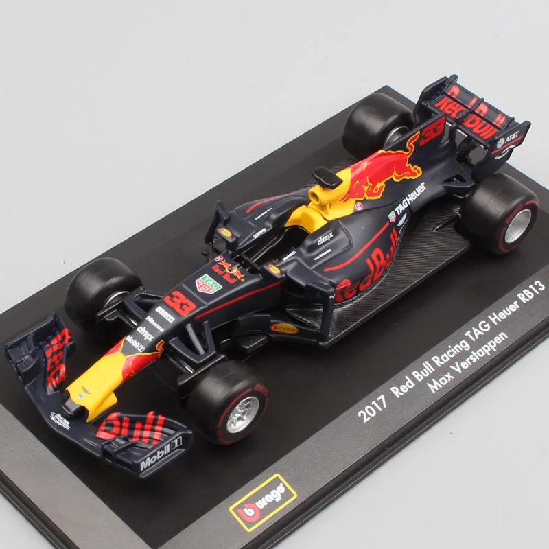 Veículos de Brinquedo em Miniatura Bburago Bull Racing Rb13 n° 3 Daniel 33 Diecasts Racer & Modelo Escala Carros Crianças 1:32 Red 13 High Quality Brinquedos e hobbies