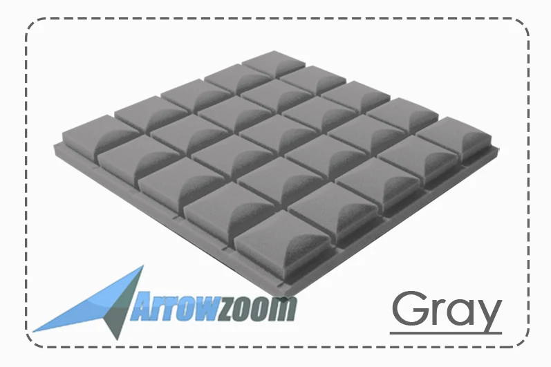 Arrowzoom 19," x 19,6" x 1," полусфера сетка плитка студия Звукопоглощающая Панель акустическая обработка пены - Цвет: Gray