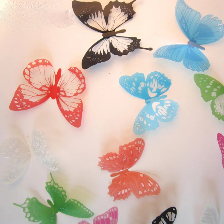 12pcs multicolour 3D Butterfly Wall Stickers Butterflies Decors For