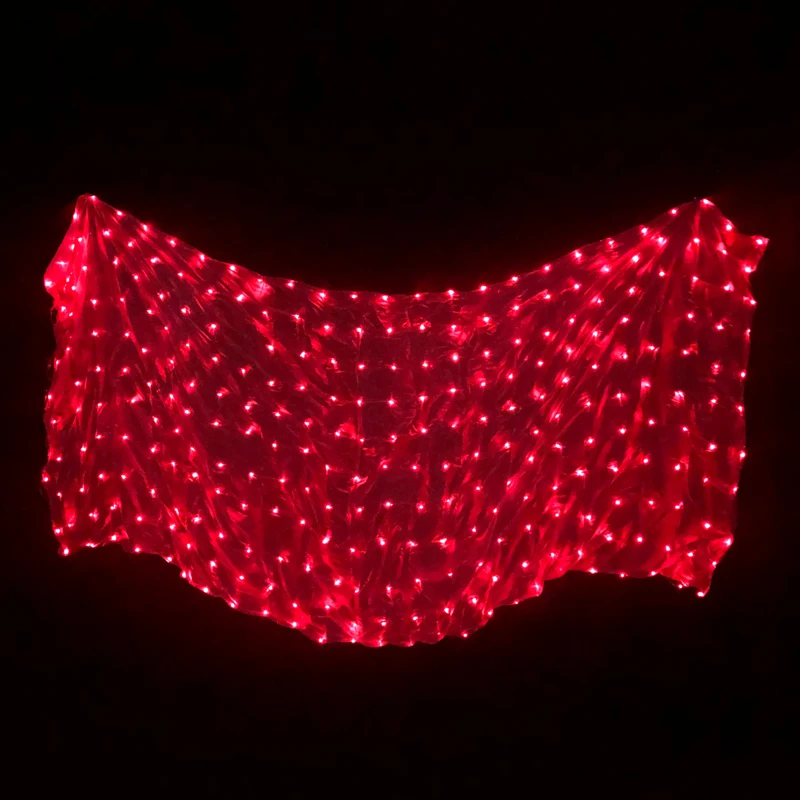 1Pc Silk Belly Dance LED Veil 4 Colors Belly Dance Stage Performance Props Belly Dance Accessories LED Silk Veils 5 Sizes