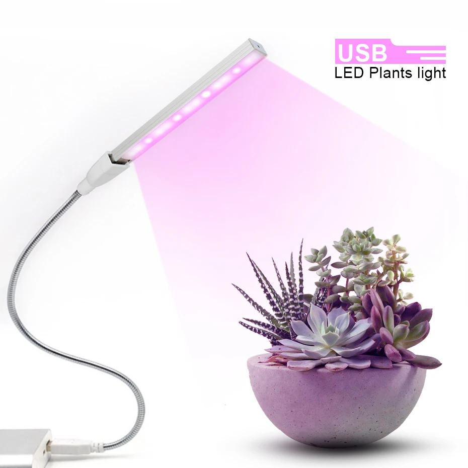 Светодиодсветильник фитолампа для растений лампа полного спектра с USB 5 в