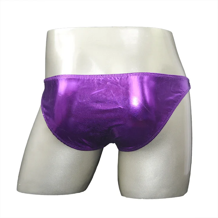 Men men stretch g string panties men stretch thong underwear men patent leather briefs low waist sexy men's panties faux leather briefs with penis bag Underwear mens underwear briefs jockstrap