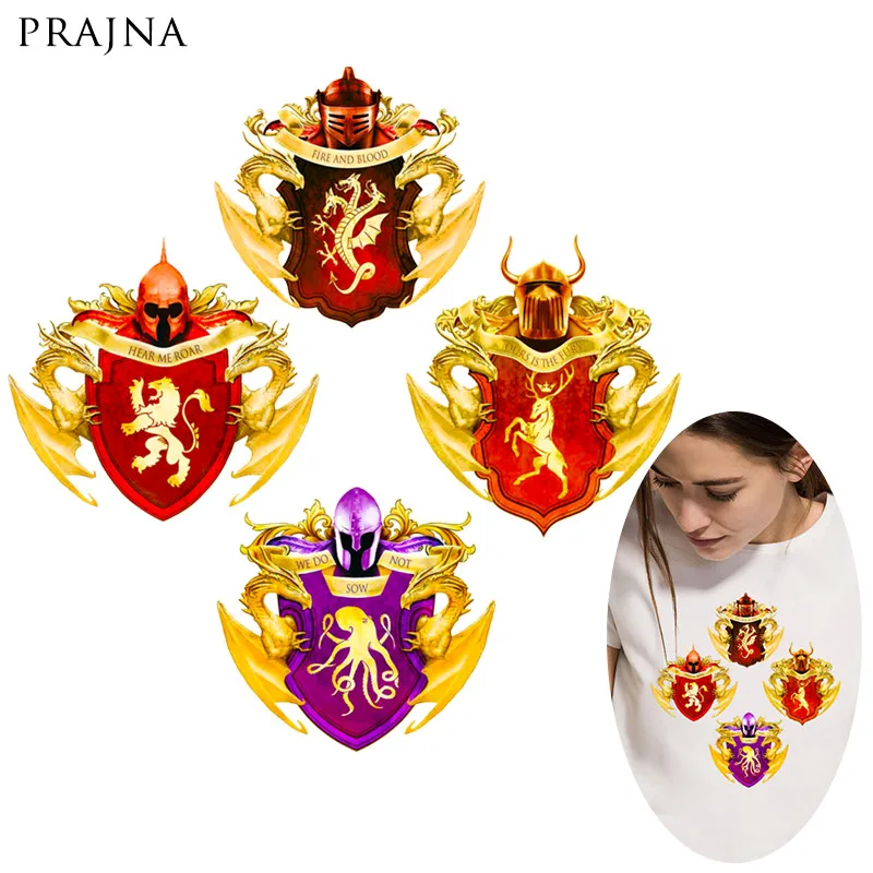 

Song Of Ice and Fire DIY Iron On Transfer For Clothing Heat Transfers Stickers Iron Print For Clothing Stripes On Clothes Patch