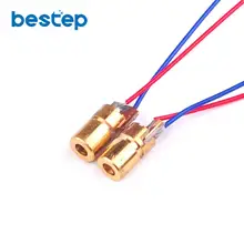 10 шт. 650nm 6 мм 5 в 5 мВт Регулируемый лазерный точечный диодный модуль красная Медная головка