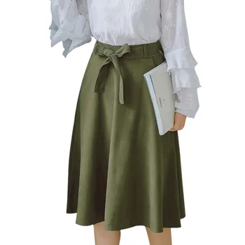 

Sexy Bowtie High Waist Skirt Women Korean Style Women Pocket Solid Midi Skirt Streetwear Plus Size Pleated Skirts Womens L3