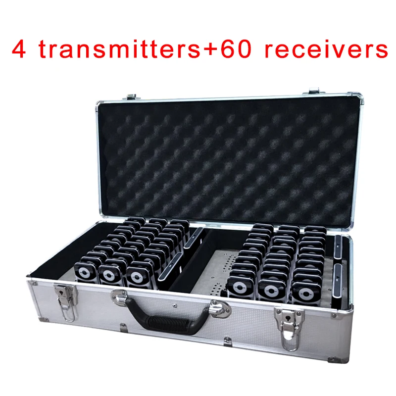 

Wireless Tour Guide System ( 4 Transmitters + 60 Receivers ) / Simultaneous Interpretation equipment / Audio Guide device