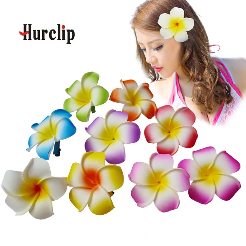 200  New fashion mixed color Fabulous Hawaii Plumeria flowers Foam  Frangipani Flower hair clip  bridal hair clip 8CM acker bilk fabulous mr acker bilk 2 cd