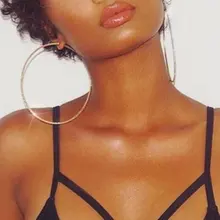 Большие Круглые Гладкие большие кольца 10 см, модные женские большие круглые металлические кольца, серьги, вечерние, для ночного клуба, золотые, серебряные, гипербола, повседневные, шикарные