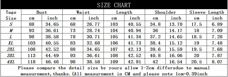 527 SIZE CHART