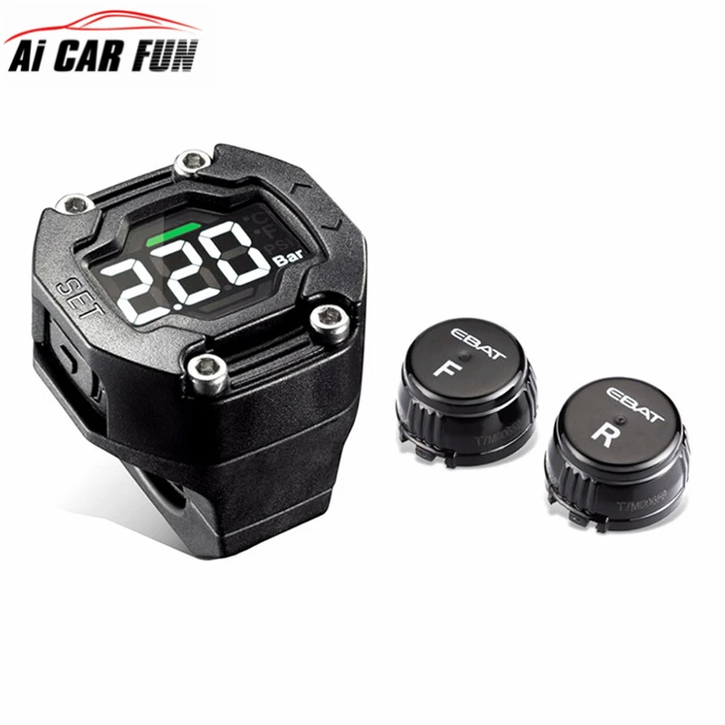 

DIY TP-90 TPMS Motorcycle Tire Pressure Monitor System Waterproof 2 External Sensor Wireless LCD Display For Harley Honda Suzuki