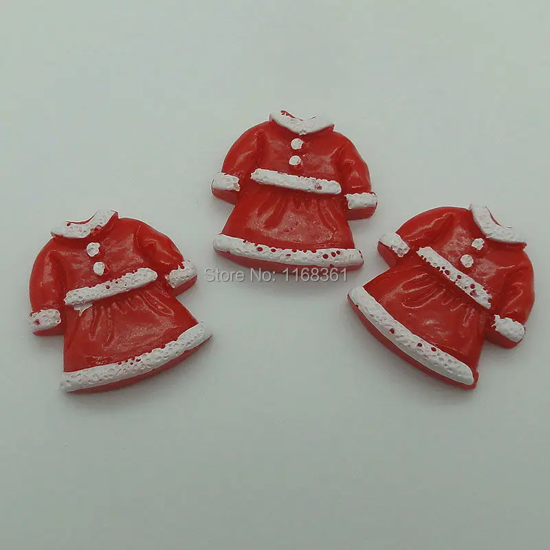 1pcs/lot resin flatback red skirt 26mm Cabochons Scrapbooking Hair Bow Center DIY Christmas decration C108-1