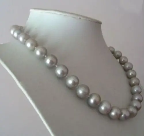 

GENUINE NATURAL AAA SOUTH SEA GRAY PEARL NECKLACE 10-11MM ^^^@^Noble style Natural Fine jewe FREE SHIPPING