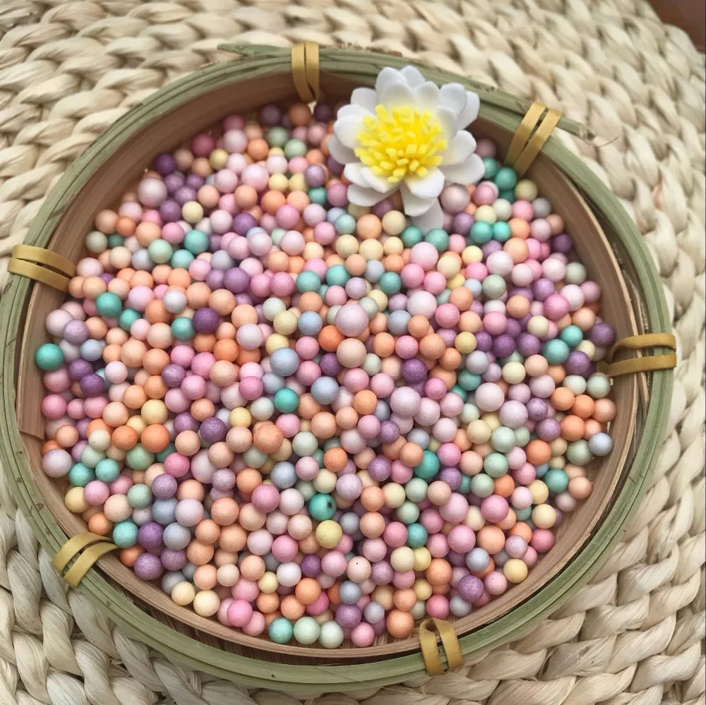 2-3.5mm 4-6mm Polystyrene Styrofoam Plastic Pastel Foam Mini Beads Ball DIY Slime Assorted Colors Decoration 10000pcs~16000pcs slime kit foam balls fluffy slime