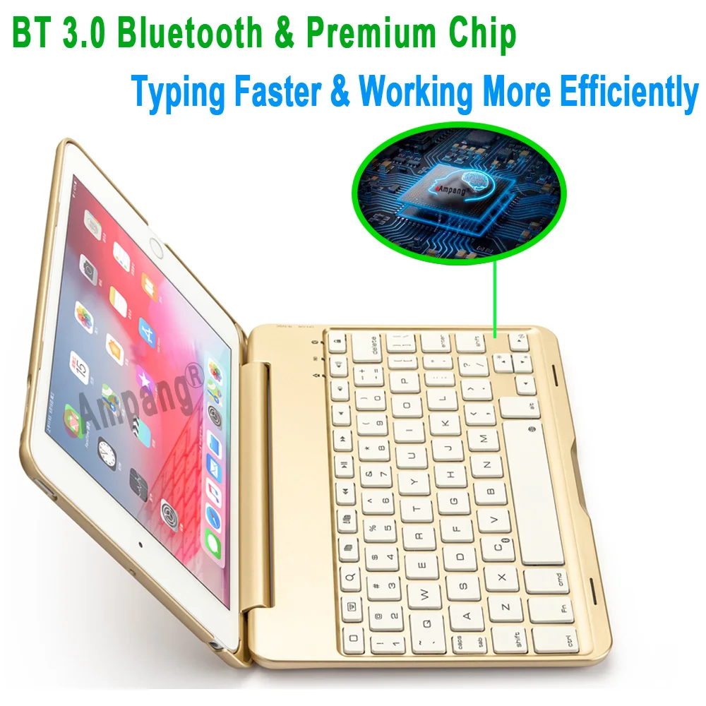 Bluetooth-клавиатура с подсветкой чехол для iPad Mini 5 Mini 4 7,9 A2133 A2124 A2125 A1538 A1550 7 цветов Smart Беспроводной клавиатура