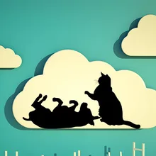 Gato y perro pegatina pegatina en el coche que labra la etiqueta engomada del ordenador portátil calcomanía motocicleta garabato patineta pegatinas para el coche accesorios