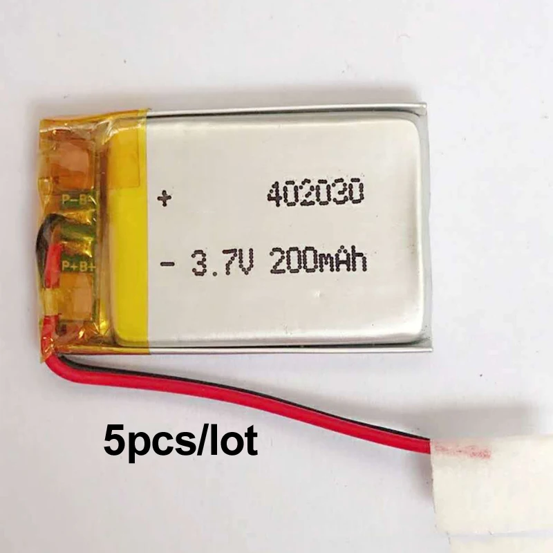 5 шт. 3 7 в 200 мАч полимерный аккумулятор 402030 042030 сменные Bluetooth наушники GPS PDA