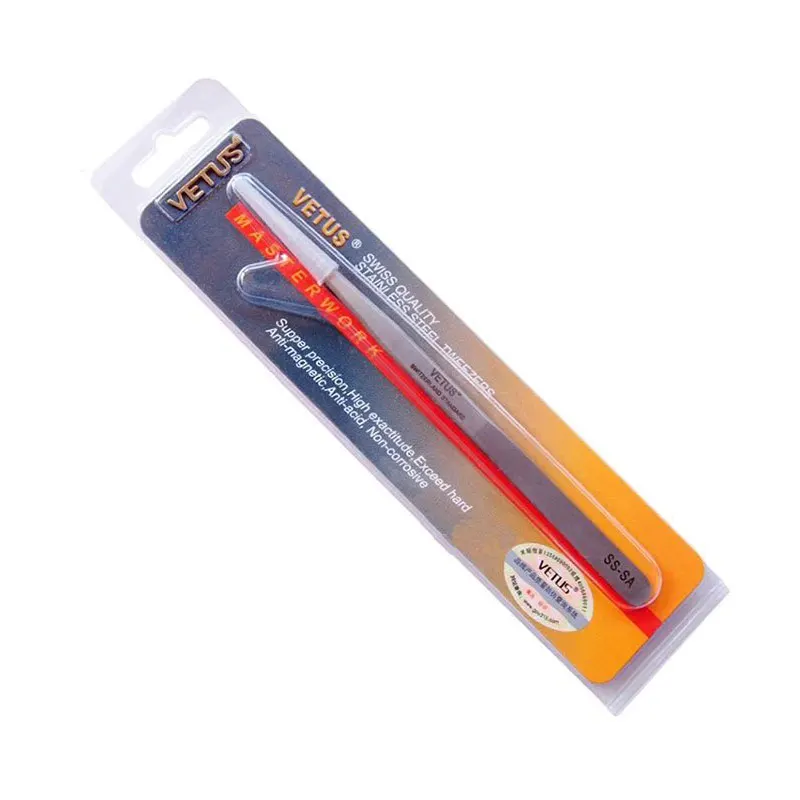 VETUS 14mm Pointed Tweezers Clamps Lengthened Medical Nest Maintenance High Precision Stainless Steel precision tweezers tweezer tool