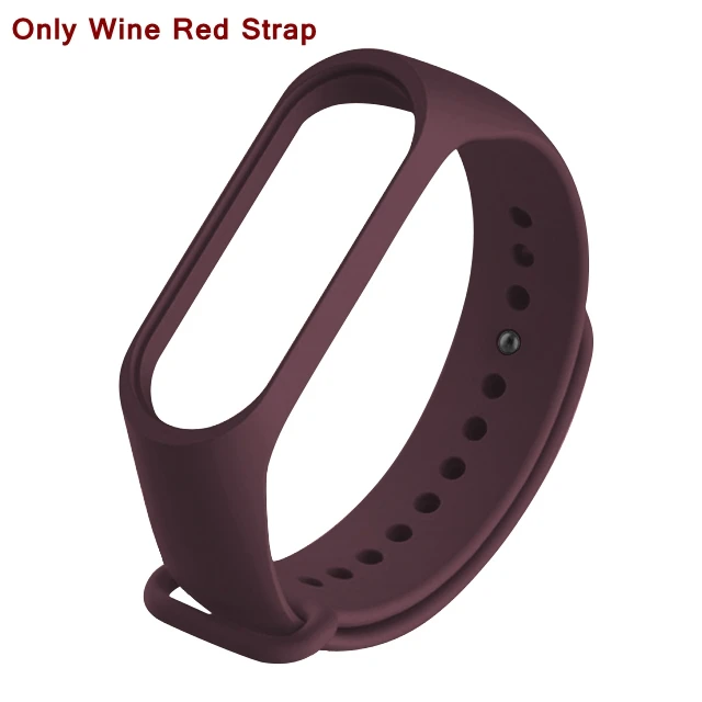 Для Xiaomi mi Band 4 3 ремешок розовый винный красный цвет ТПУ силиконовый браслет для Xio mi band 4 3 Band 4 band 3 браслет(не - Цвет: Wine Red