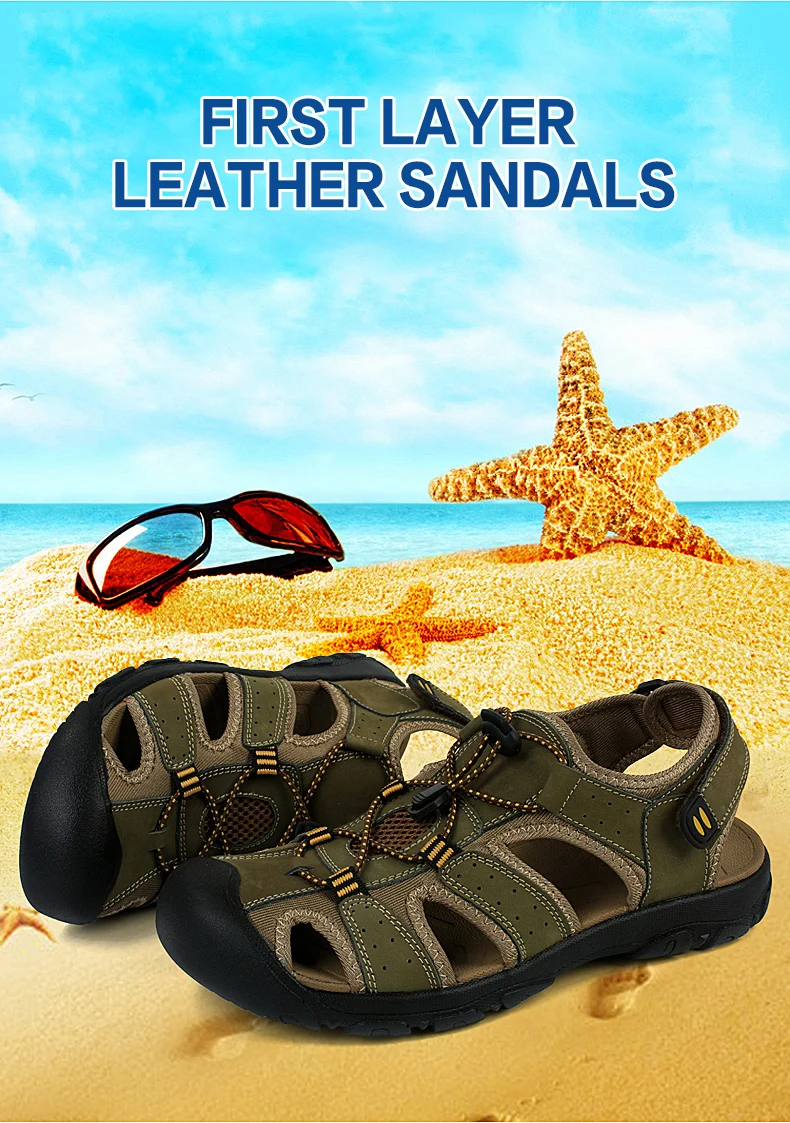 Русский склад Clorts летние сандалии для Для мужчин PU легкие пляжные сандалии быстросохнущие сандалии для прогулок SD-206