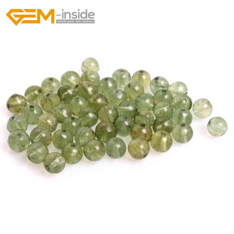 

Gem-inside 5mm,6mm,7mm 50 Pcs Green Natural Apatite Beads For Jewelry Making 15 inches Selectable Size