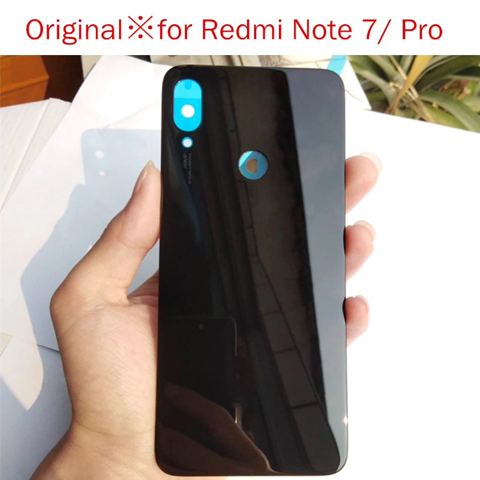 Для Xiaomi Redmi Note 7 стеклянная задняя крышка батарейного отсека Redmi Note7 задняя крышка корпуса задняя крышка Запасные части+ клей 3M