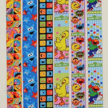 

New 100 yards cartoon sesame street pattern lanyards ribbon double printed Polyeste lanyard ribbon