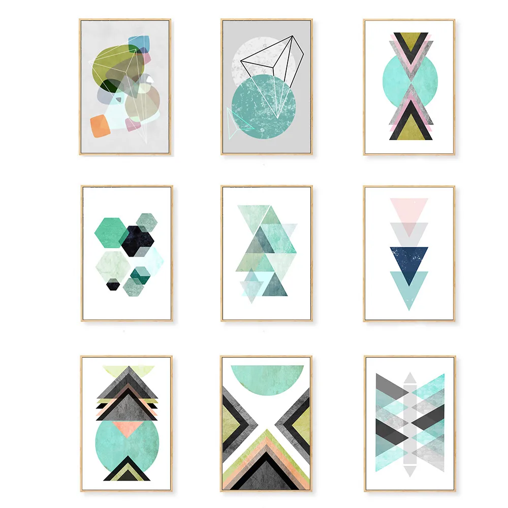 Pinturas-sobre-Tela-abstrato-Geometria-Estilo-Escandinavo-Nordic-Decora-o-Da-Parede-Cartazes-e-C-pias