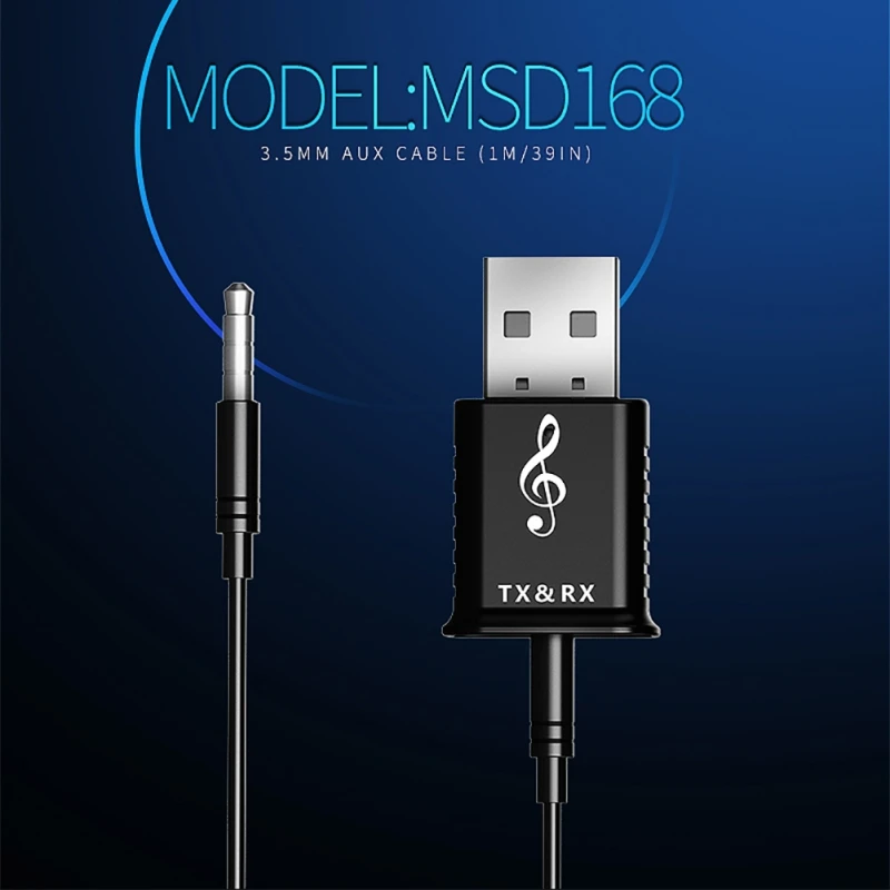

2-in-1 Music Audio Transceiver Receiver Transmitter For Bluetooth 5.0, USB Computer Speaker Headphone Adapter