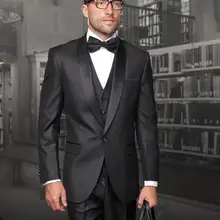 Новое поступление черные Для мужчин s костюм для мальчиков на свадьбу/деловой пиджак+ Штаны+ галстук-бабочка+ жилет Для мужчин s смокинги лучшие мужские костюмы Для мужчин куртка и штаны