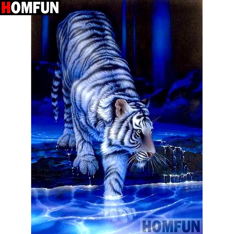 Алмазная 5D Вышивка HOMFUN Тигр картина сделай сам с полными квадратными/круглыми
