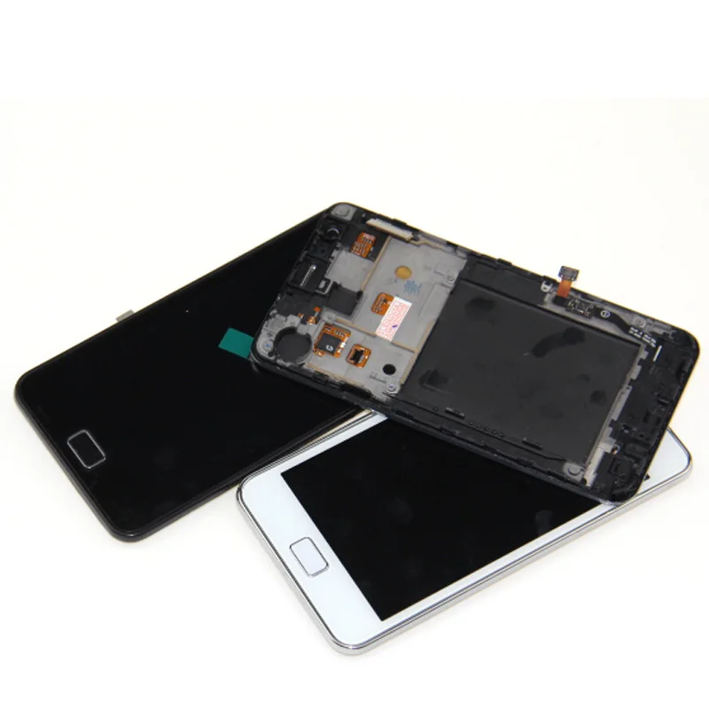 Для samsung Galaxy S2 I9100 сенсорный ЖК экран для PLUS I9105 lcd S с дигитайзером в сборе рамкой 100%