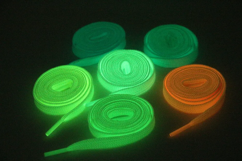 1 пара 100 см Спортивные Светящиеся шнурки светится в темноте Цвет флуоресцентные шнурки спортивные шнурки для спортивной обуви Светоотражающие Шнурки
