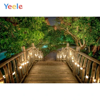 

Yeele Landscape Photocall Wood Bridge Chalet Lights Photography Backdrops Personalized Photographic Backgrounds For Photo Studio