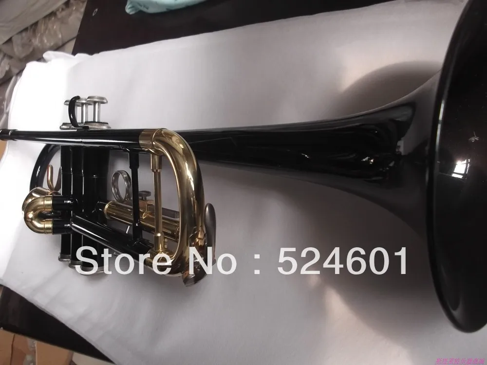 

Customs any brand 1335 - B black gold-bonded trumpet instrument surface