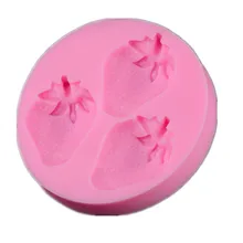 3D Silicone 3 Large Strawberry Shape Fondant Mold DIY Chocolate Cake Decorating Mould Baking Tools hallowe shape silicone chocolate mold for cake decorating fondant mould baking tools resin form kitchen cake tools bakeware