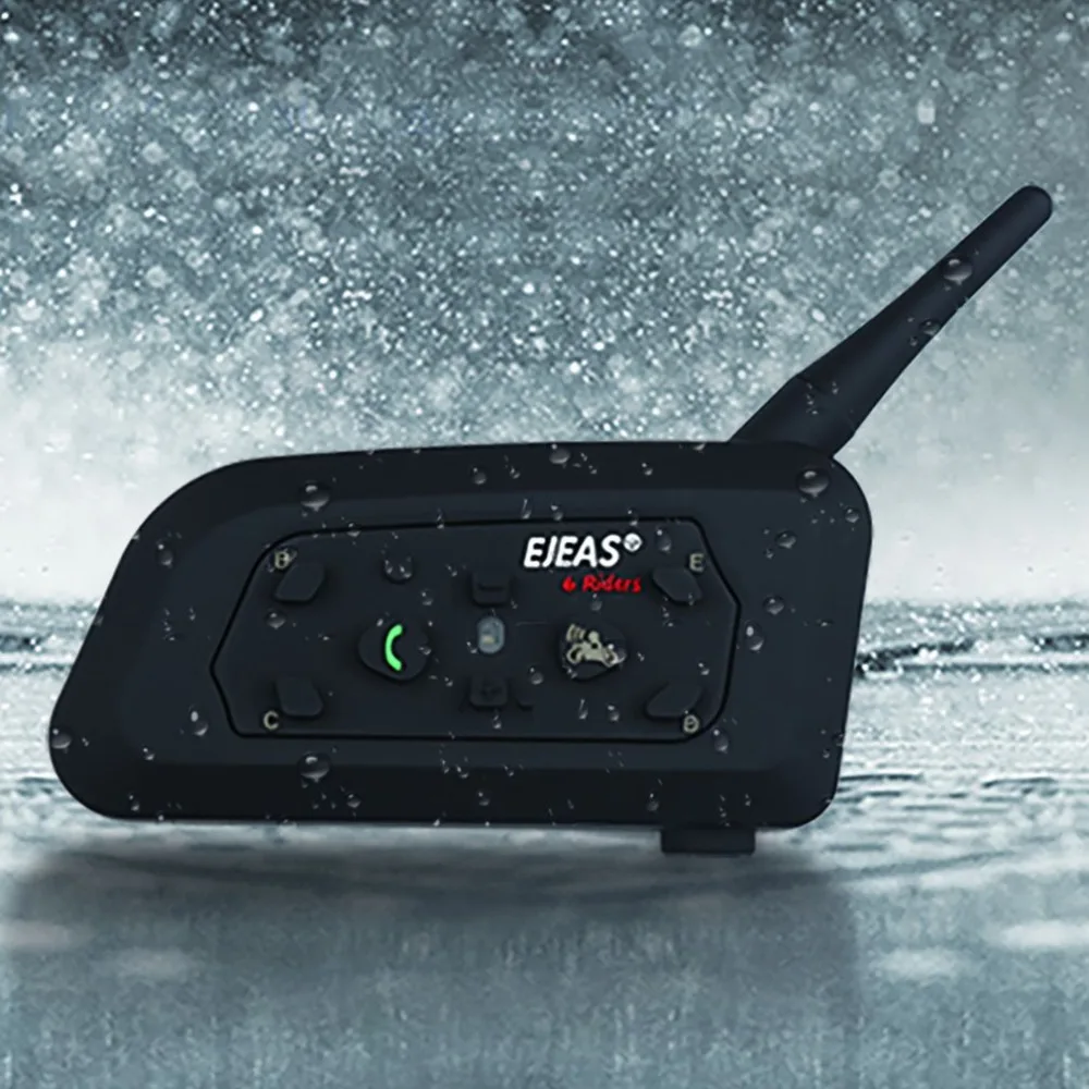 EJEAS Bluetooth Motorcycle Interphone Helmet Intercom Headset with Mic 1200m Taking Range for 6 Riders Communicator Freeshipping EJEAS Bluetooth Motorcycle Interphone Helmet Intercom Headset with Mic 1200m Taking Range for 6 Riders Communicator Freeshipping