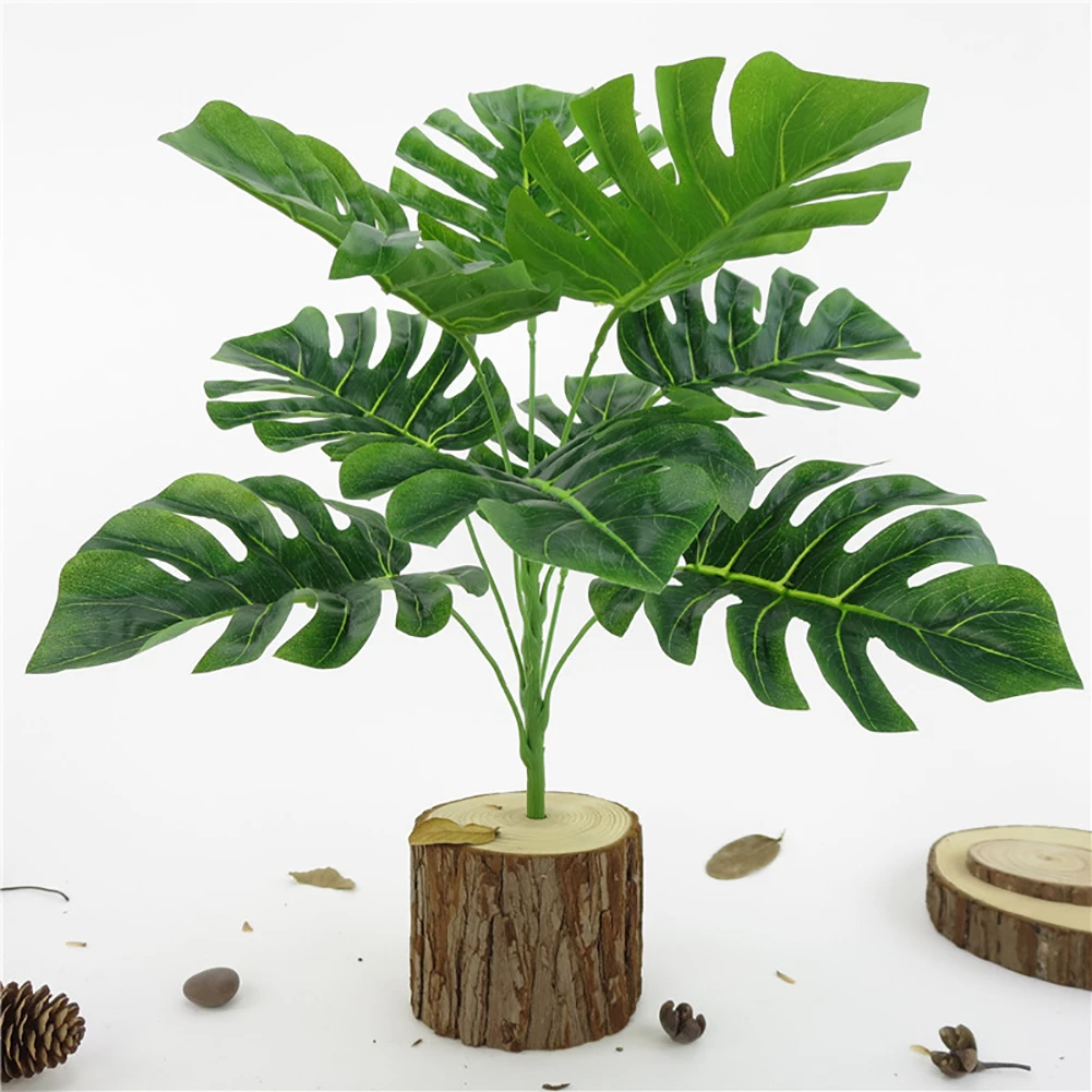 1Pc Monstera Office Home Artificial Plant High Simulation Fake Foliage Leaf