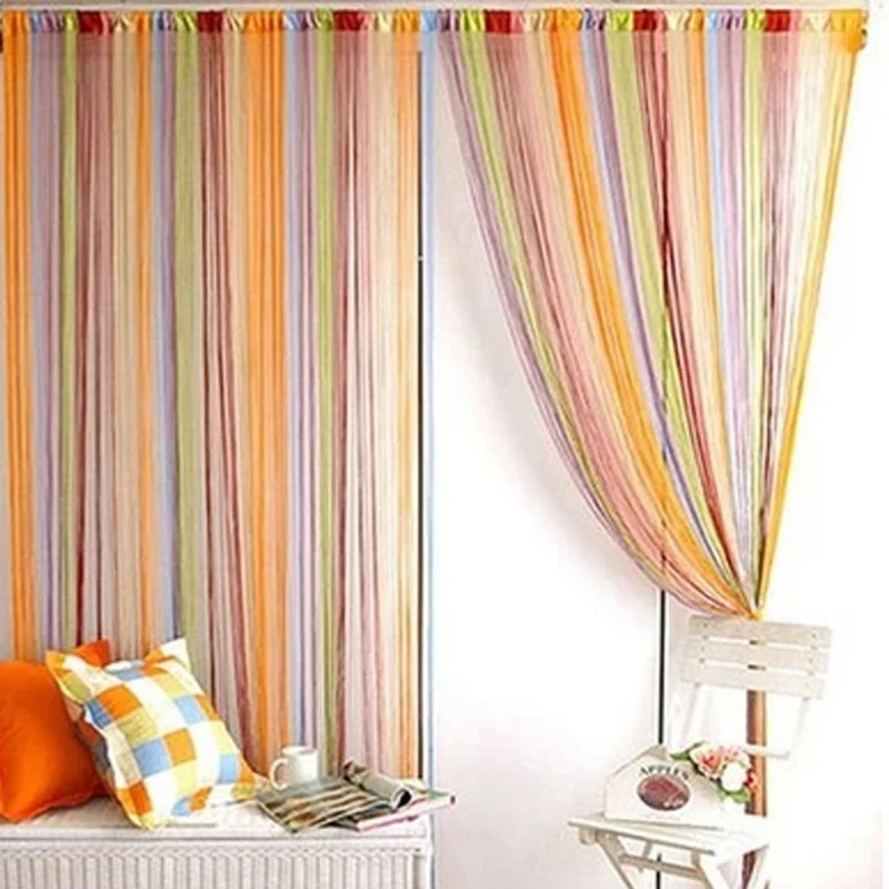 

Rainbow Curtain String Door Window Panel Room Divider Line Decorative Curtain