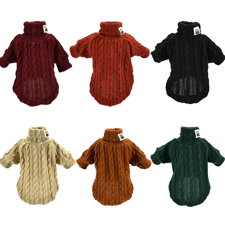 

Winter Warm Pet Dog Knitted Clothes Sweater for Small Dogs Fashion Puppy Cat Chihuahua Pug Coat Jackets Dog Turtleneck Clothing